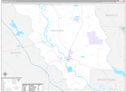 Red RiverParish (County), LA Wall Map Premium Style 2024